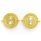 image 1 of Official Harry Potter Time Turner Sterling Silver, Gold Plated Stud Earrings with Crystal Elements