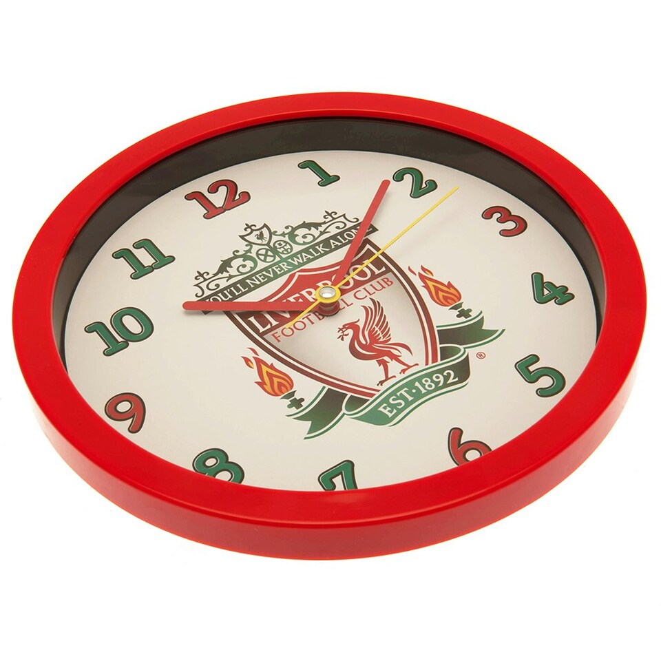 image 1 of Liverpool FC Crest Wall Clock - White/Red - One Size