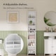 image 3 of VonHaus Holbrook White Freestanding Tall Bathroom Storage Cabinet with 6 Shelves