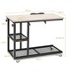 image 2 of COSTWAY Industrial Sofa Side Table Height Adjustable Rolling Natural Yellow