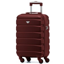 Flight Knight Cabin Suitcase 55x35x20cm, Lightweight Carry On Bag - Over 100 Airlines- Ryanair, EasyJet, British Airways - Hand Luggage, ABS Hard Shell TSA Lock Red | Burgundy | Cabin Bag
