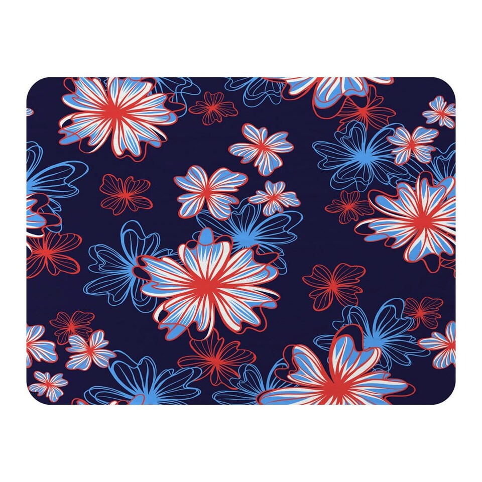 image 1 of Red, White & Blue Flower Print (Blanket)