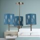 image 3 of Brea - Antique Brass 3 Light Fitting with Teal Fern Shades Bronze | Green