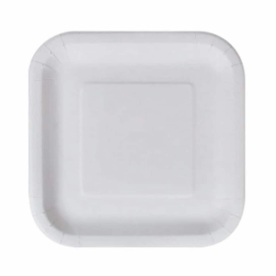 image 1 of Plate set Algon Disposable White Cardboard Squared 23 cm (10 Units) N/A