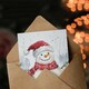 image 3 of Santa Hat Scarf Snowman Holly Blank For Him Or Her Art Xmas Festive Christmas Card