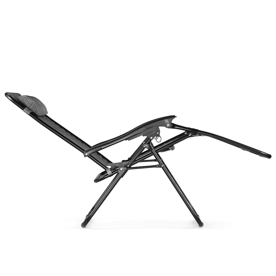 image 1 of VonHaus Verona Set of 2 Textilene Folding Garden Zero Gravity Chairs