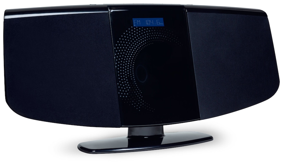image 1 of Denver MDA-320 Black Bluetooth DAB+ CD Player HiFi - Motorised Door, Stereo Speakers, Wall Mountable, Mains Power, LED Display, Remote Control, FM, USB, AUX IN
