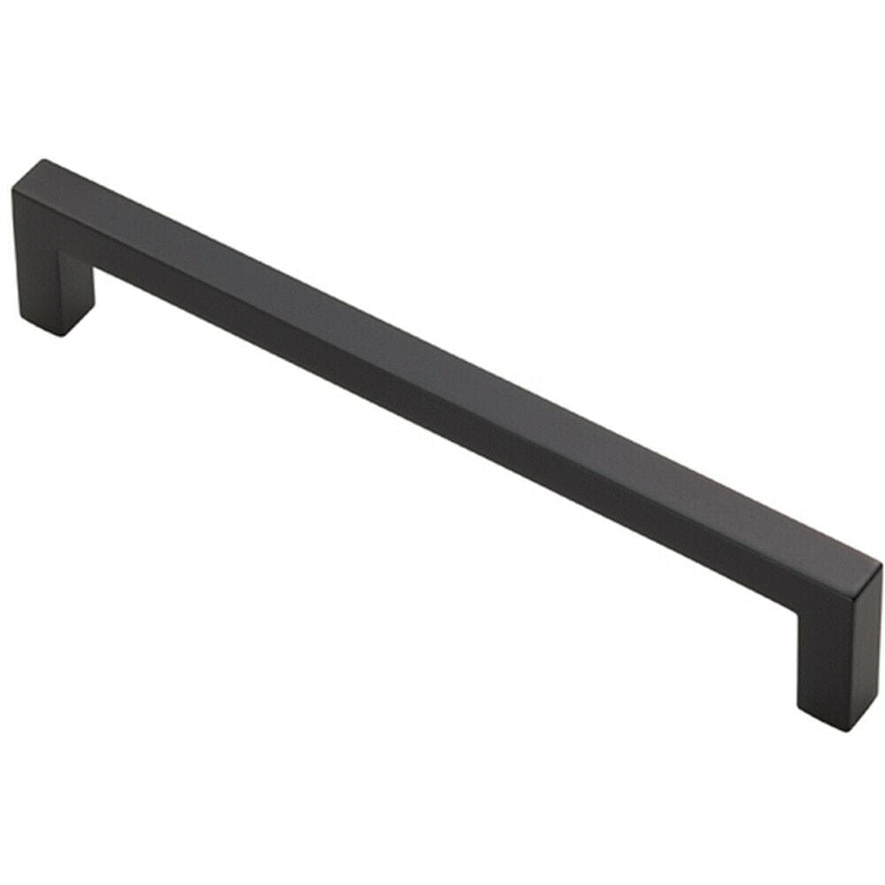 Loops Square Block Pull Handle 170 x 10mm 160mm Fixing Centres Matt Black