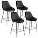 image 1 of Bar Stool Siera with backrest, padding and soft fabric | Black | Velvet look black/black | 54 x 49 x 100 cm | 4