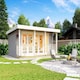 image 3 of Liverpool 1-Log Cabin, Wooden Garden Room, Timber Summerhouse, Home Office - L610 x W460 x H231.2 cm Brown