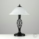 image 3 of ValueLights Memphis Pair of - Satin Black Barley Twist Table Lamps with Frosted Alabaster Shade and LED Bulb