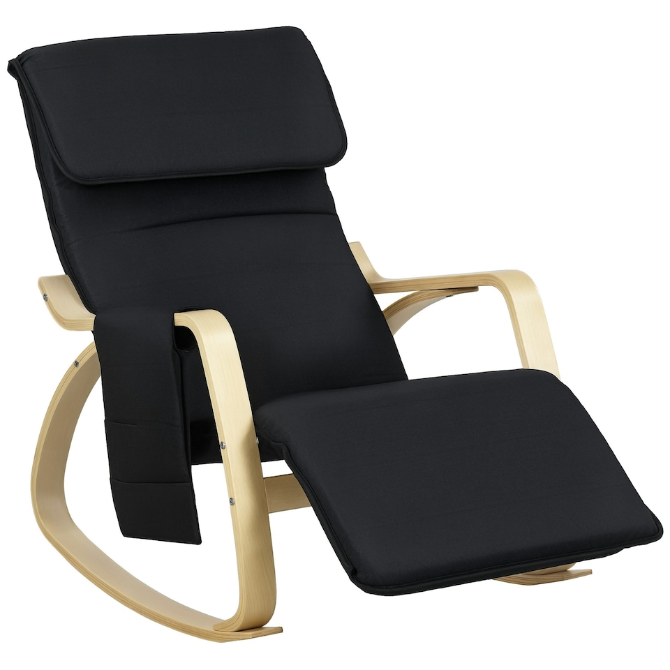 image 1 of HOMCOM Rocking Chair Recliner Armchair with Adjustable Footrest