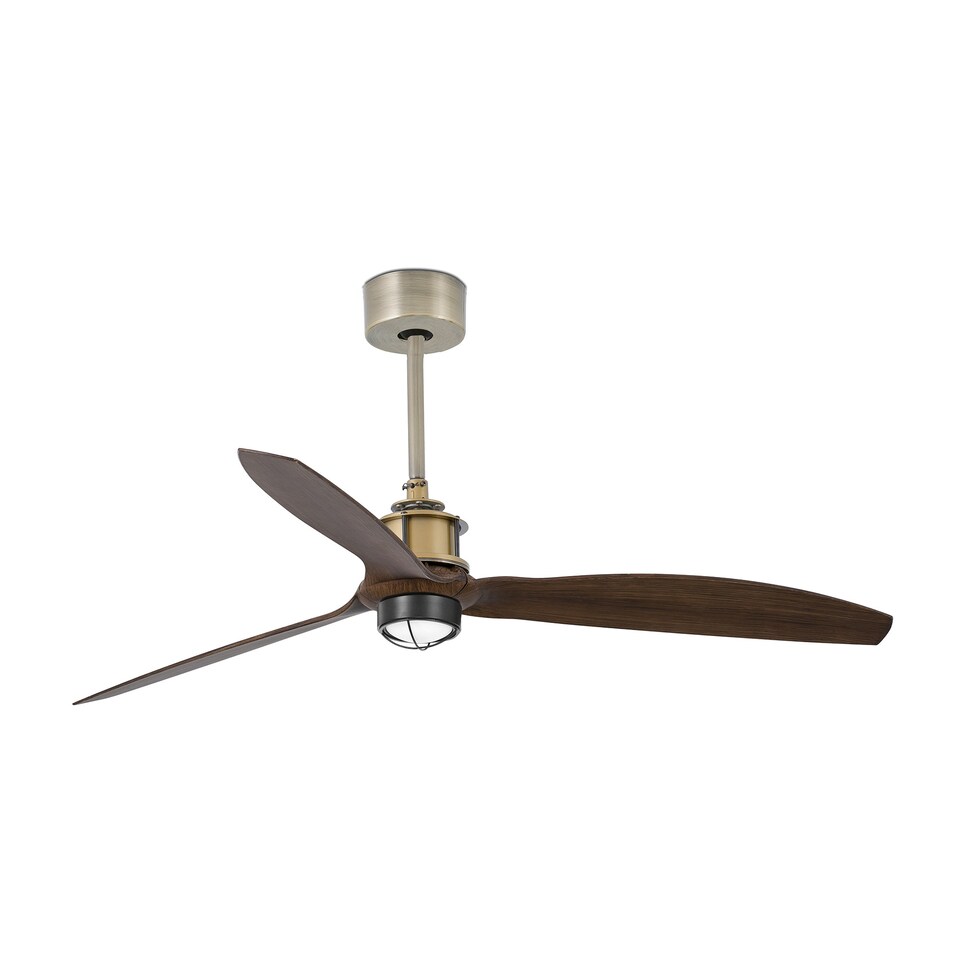 Just 128cm Smart Ceiling Fan Old Gold, Walnut Blades 3000K
