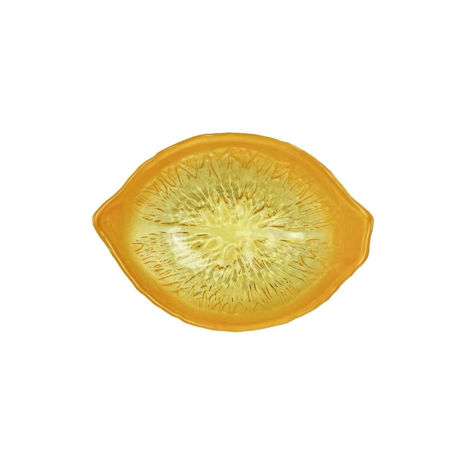 Sienna Glass Glass Bowl 15cm Lemon Design Yellow | Lemon