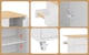 image 6 of VILUXE Mobile Kitchen Island with Foldable Worktop, Drawer, Adjustable Cabinets, 3 Door Spice Racks, Towel Rail and 5 Wheels, White and Natural Wood