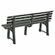 image 3 of 3-Seater Garden Outdoor Plastic Bench - 74x145x49cm | Green | 1