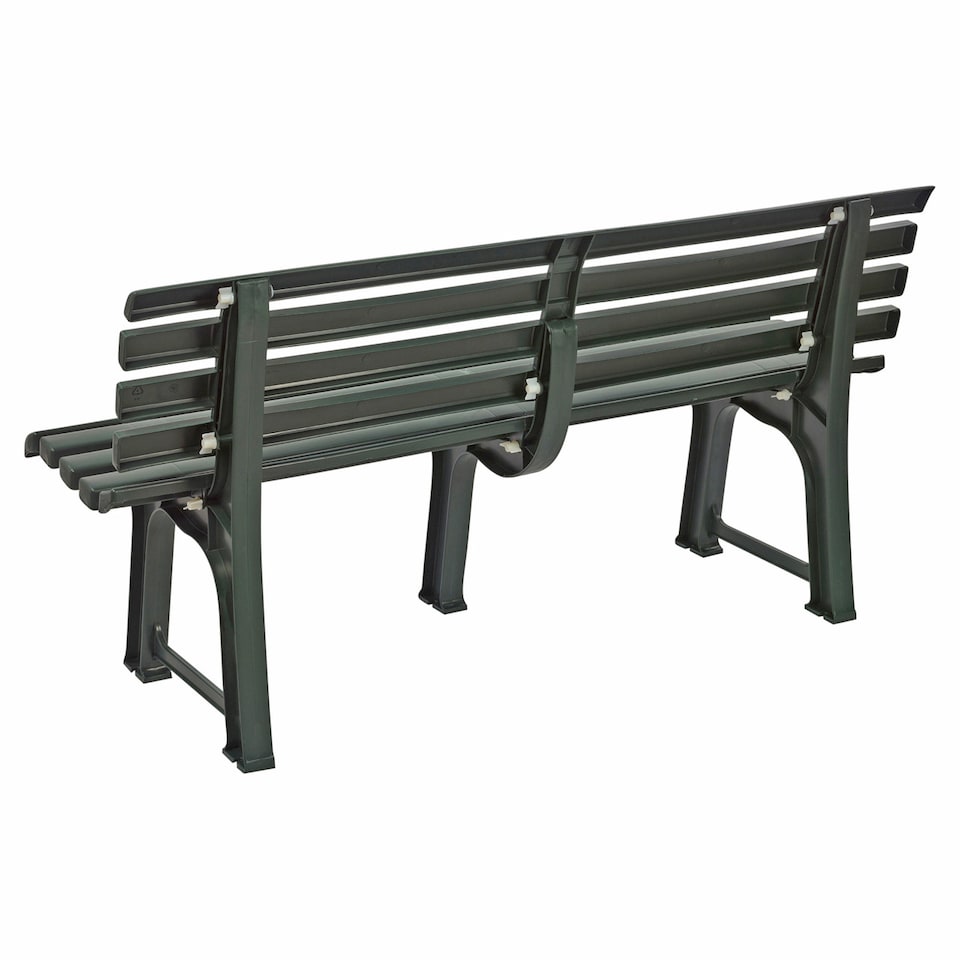 image 1 of 3-Seater Garden Outdoor Plastic Bench - 74x145x49cm | Green | 1