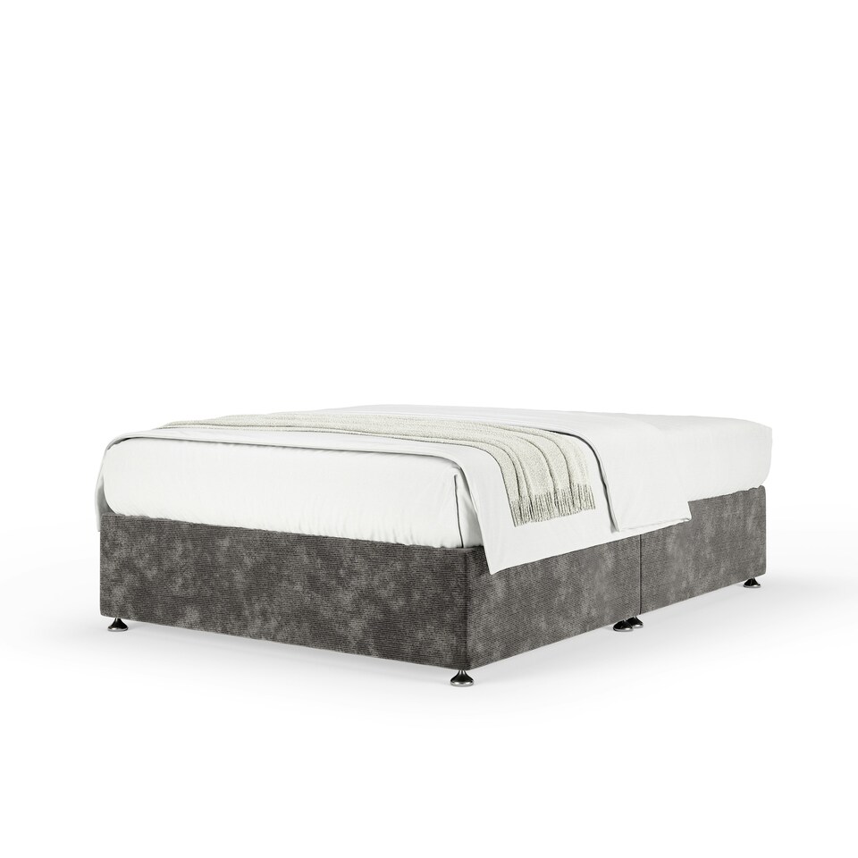 image 1 of Memory Maestro Memory Foam Charcoal Chenille Divan Set Small Double