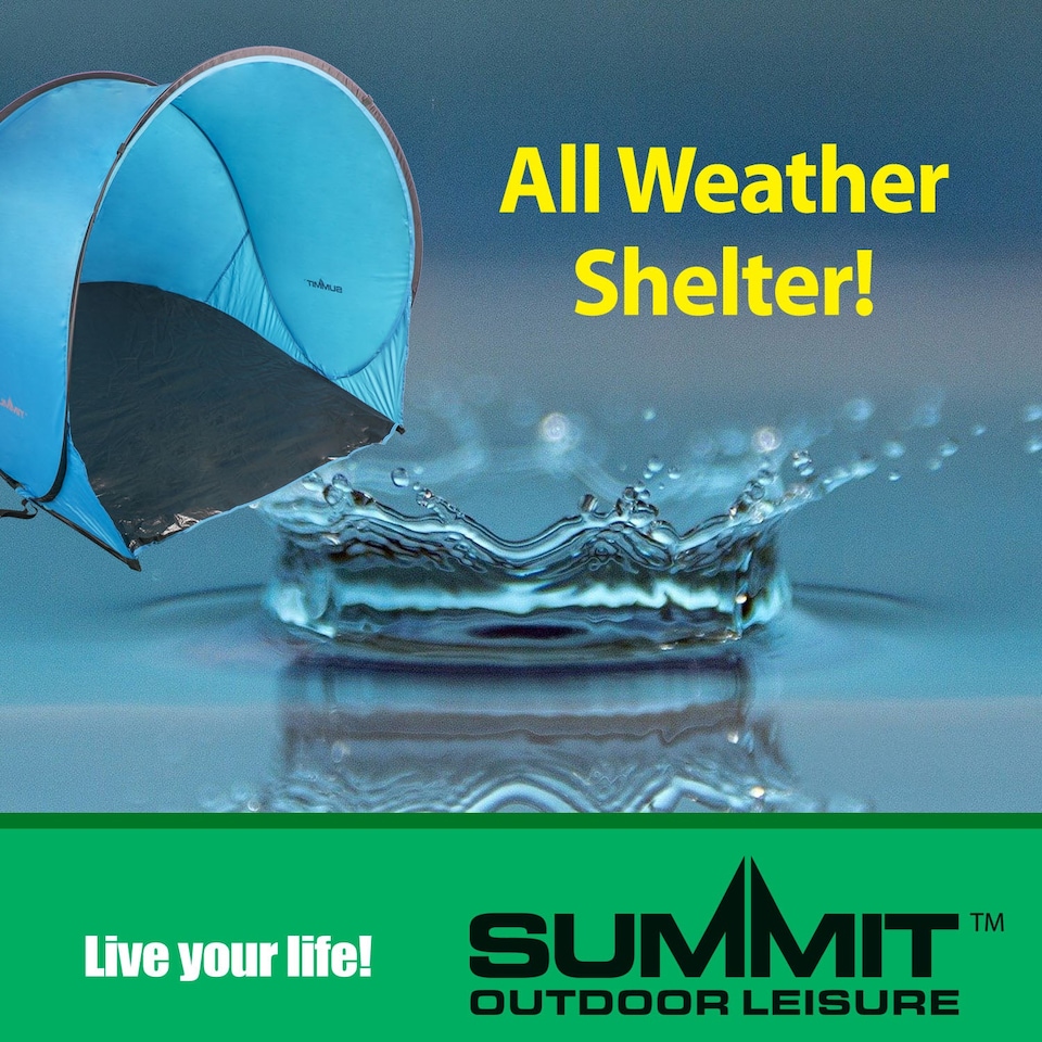image 1 of VFM e-Store Blue Pop-Up Beach Shelter - SPF 50 Portable Sun Shade