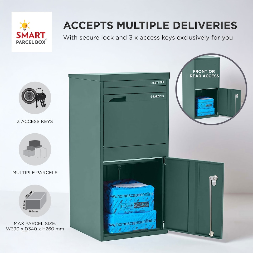 image 1 of SMART PARCEL BOX® Extra Large Front & Rear Access | Green | 1