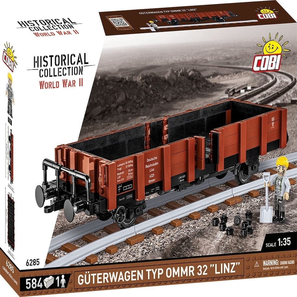 image 1 of German Railway Guterwagen TYP OMMR 32 LINZ brick model - COBI 6285 - 584 bricks