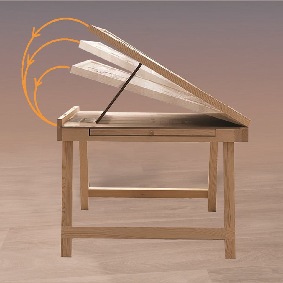 image 1 of Gr8 Home Adjustable Wooden 1000 Pcs Jigsaw Puzzle Table Easel With Folding Legs 2 Drawers