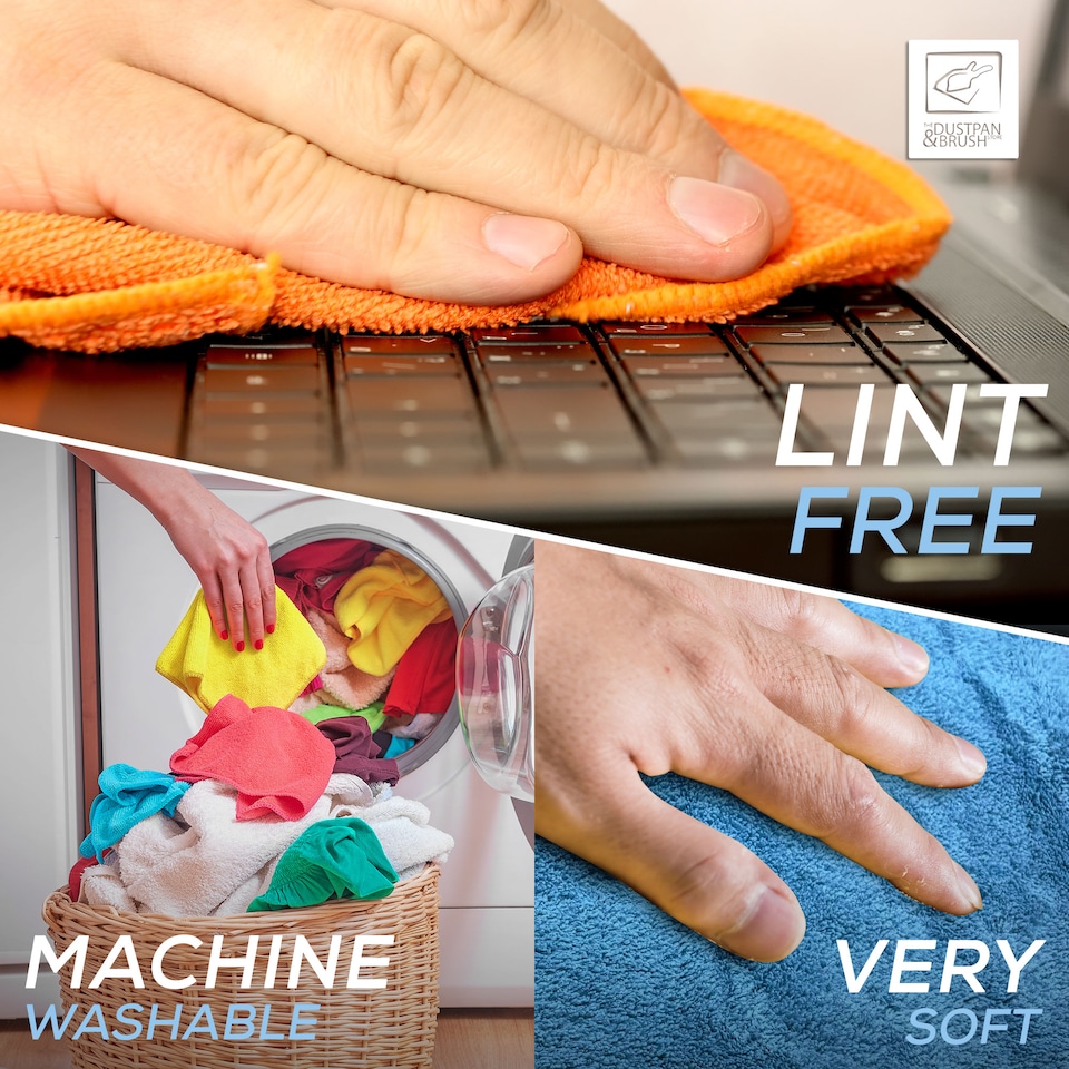 image 1 of Microfibre Cloth Cleaning Cloths Super Absorbent Mixed Colour 40cm x 40cm - Pack of 40