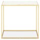 image 1 of Interiors by Premier Gold Finish Console Table, Sleek Gold Iron Frame with White Rectangular Marble Top, Open‑Frame Console Gold