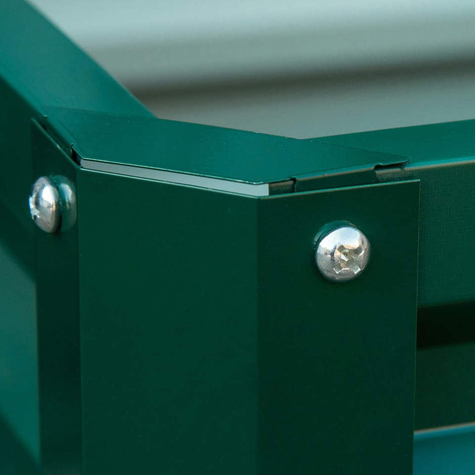 image 1 of Outsunny Set of 2 Raised Garden Bed Galvanised Planter Box Easy Setup Dark Grey