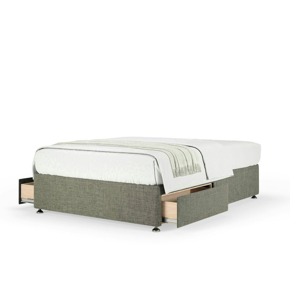 image 1 of Neptune Spring Slate Linen 2 Drawer Divan Set Small Single