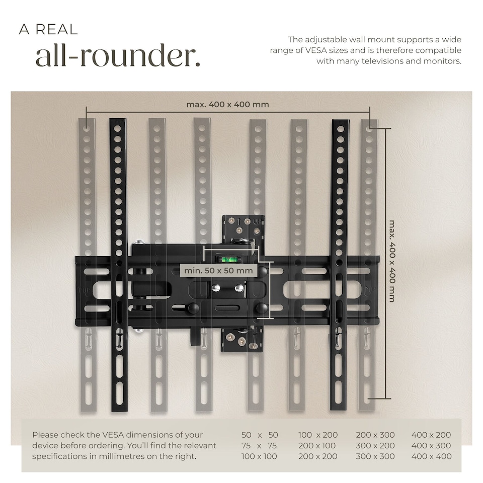 image 1 of Television Bracket - 26-75 inch screens, extendable, tilt, swivel TV wall mount