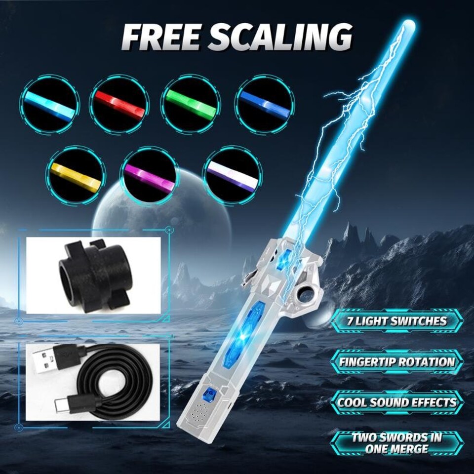 image 1 of 7 Colour Rechargeable Light saber for Kids