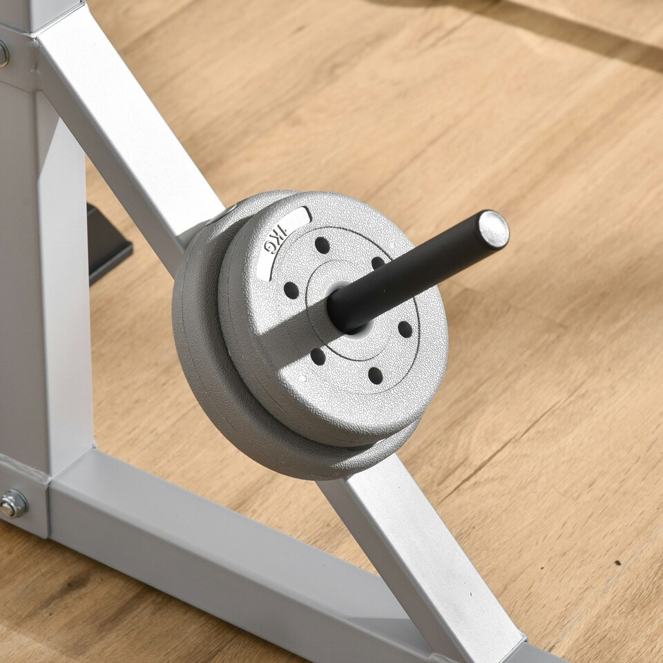 image 1 of HOMCOM Adjust Pair of Barbell Squat Racks Stand Weight Lifting Bench Press Gym