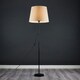 image 3 of ValueLights Charlie Black Floor Lamp XL Cream Taper Shade & Bulb 