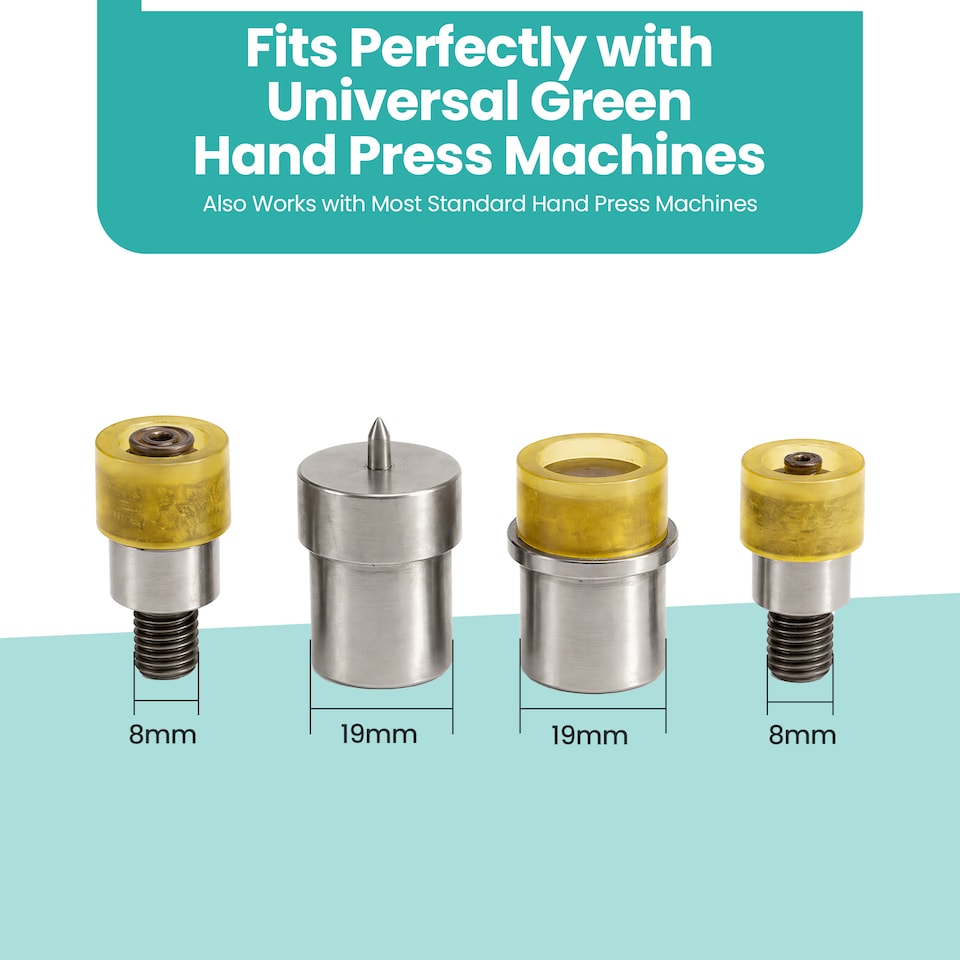 image 1 of 15mm Flat Cap Press Studs Setting Dies Set Tool Kit for Handbags