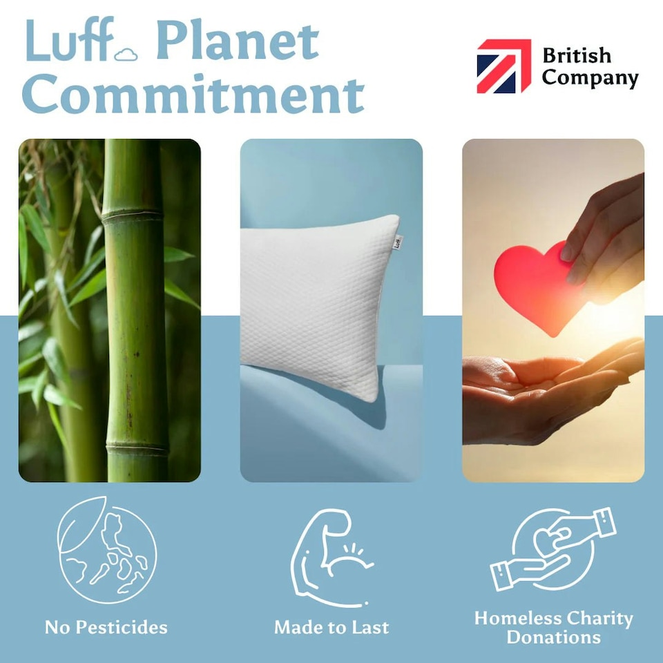 image 1 of Luff Prestige Adjustable Bamboo Pillow White