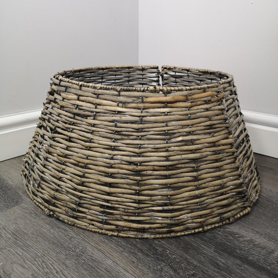 image 1 of 48/70cm Samuel Alexander KD Willow Christmas Tree Skirt Wicker Rattan- Large Natural