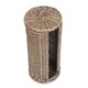 image 3 of Open Round Rattan 3 Toilet Roll Holder | Brown | Brown | One Size