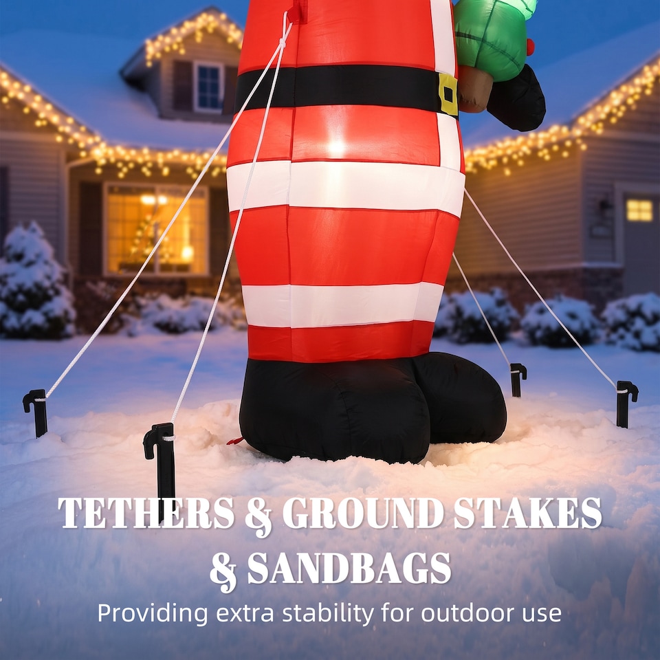 image 1 of Outsunny 8FT Inflatable Christmas Decoration with Bright LED Light, Red