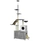 image 1 of PawHut 2-in-1 Hidden Litter Box with Floor-To-Ceiling Cat Tree, Indoor - Grey