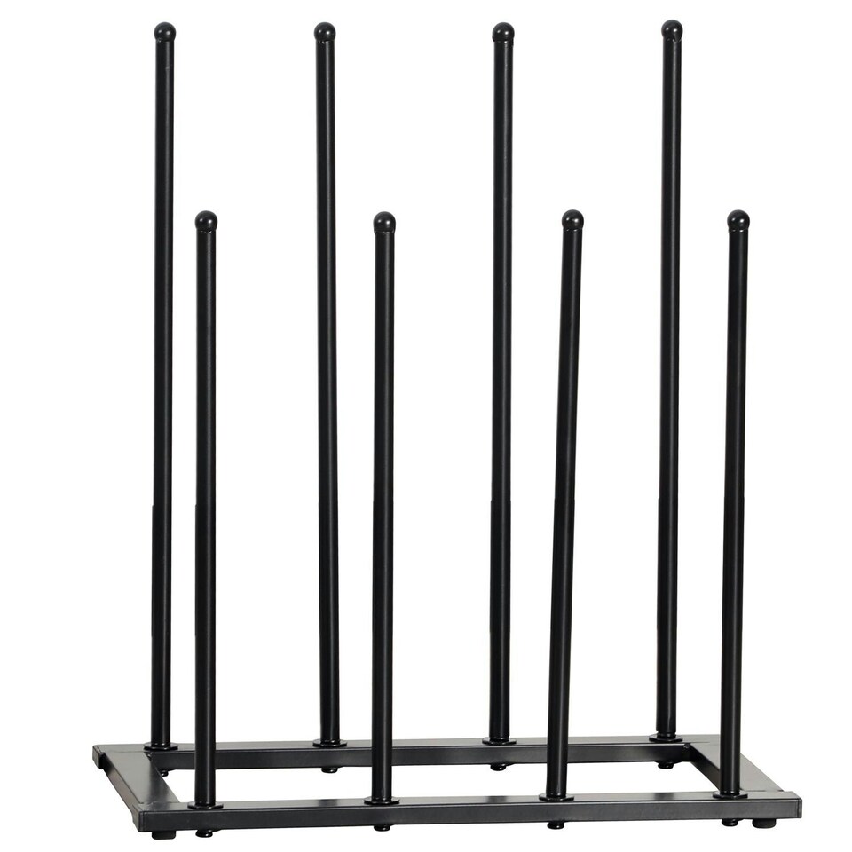 image 1 of 4 Pair Dryer Metal Welly Walking Boot Stand Shoe Rack Garden Shed Home Storage Black