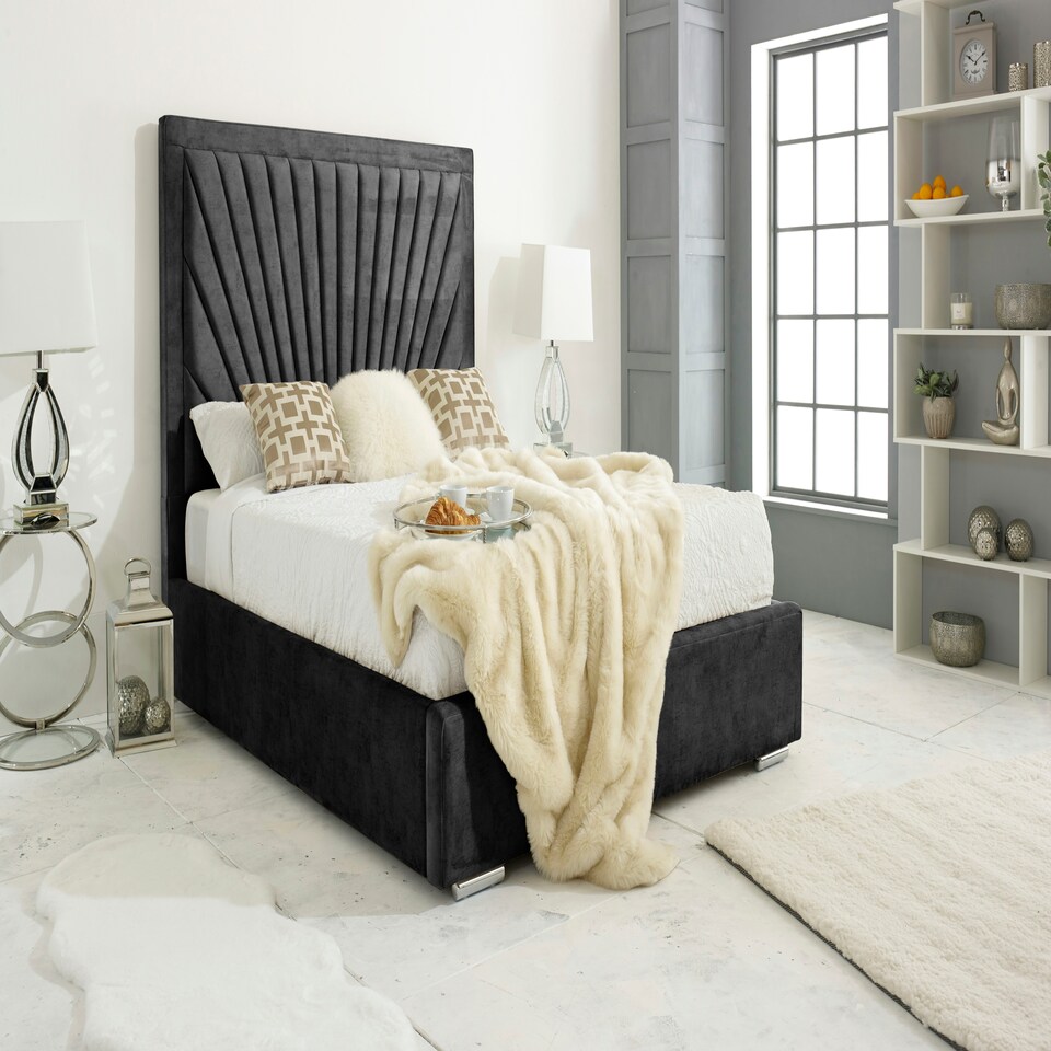 Downtown Plush King Bed Frame - Black