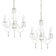 image 1 of ValueLights Pair Of Three-Way Chandelier Ceiling Lights In Distressed White Cream Finish | Cream