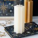 image 2 of Cream Starry Night Star Shaped Taper Candle - Unscented Cream