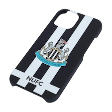 Newcastle United FC iPhone 15 Compatible Striped Phone Case - Black/White - 14.5cm x 7cm