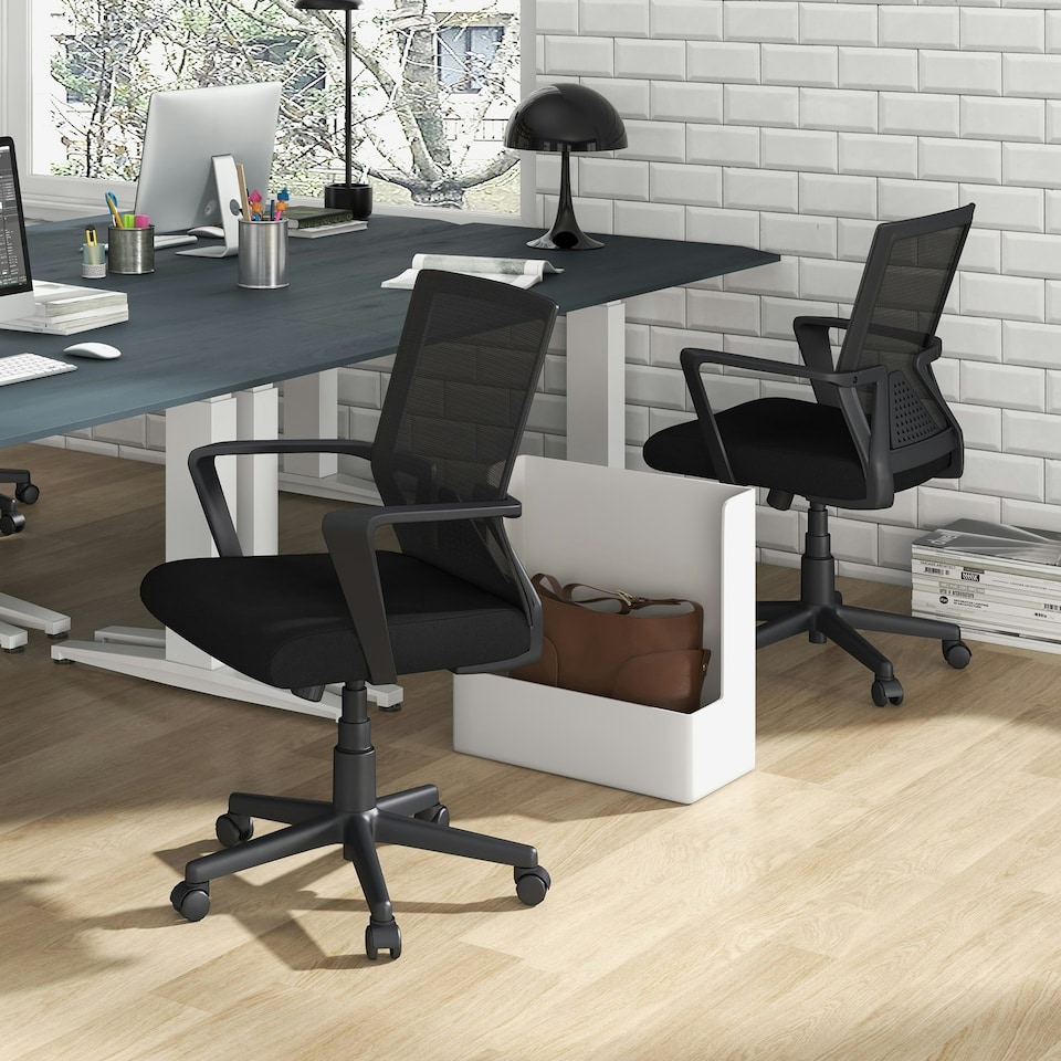 image 1 of COSTWAY Home Office Chair Ergonomic Desk Chair Black Black