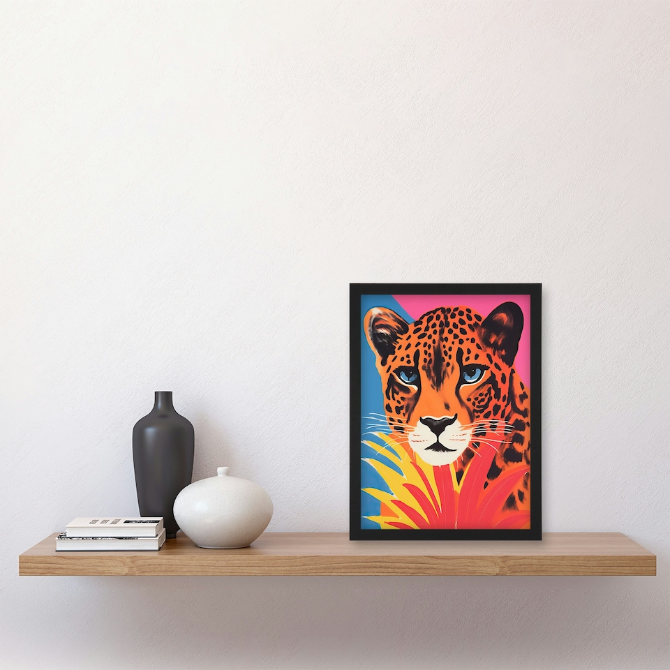 image 1 of Pineapple Modern Screen Risograph Pink Home Decor Black Framed Wall Art Print A4