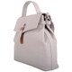 image 3 of Premium Soft Genuine Leather Top Handle Cross Body Shoulder Handbag Cream | Ivory/Tan