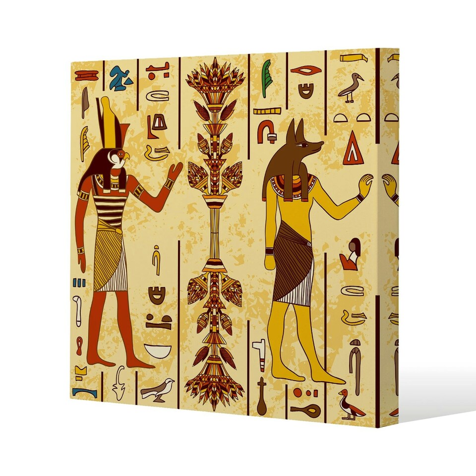 image 1 of Egyptian Drawings (Canvas Print) 77 x 77 x 4cm