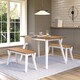 image 2 of Premium Corona 140cm Rectangular Dining Set with Table and 2 Benches - Grey or White Waxed Pine | White | White | One Size | 1